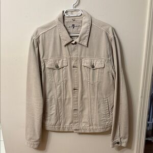 7 For All Mankind Men's Light Grey Denim Jacket
